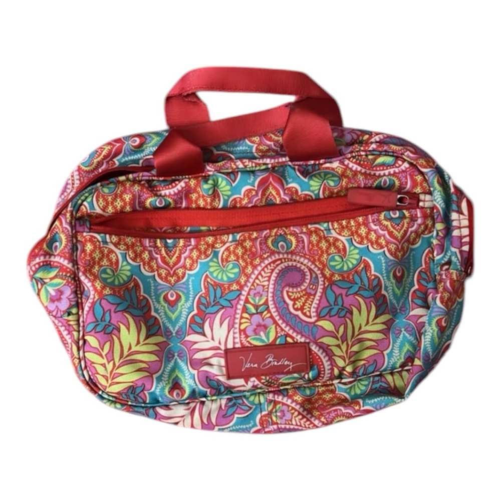 Pink and Red Paisley Travel Bag with Bohemian Flair